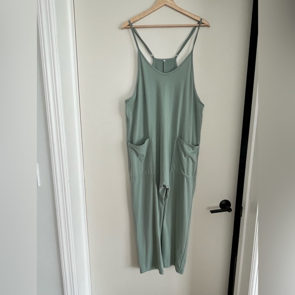 Sage Green Jumpsuit with Pockets - Picture 1 of 4